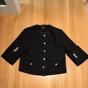 Evereve Black Blazer with Gold Buttons